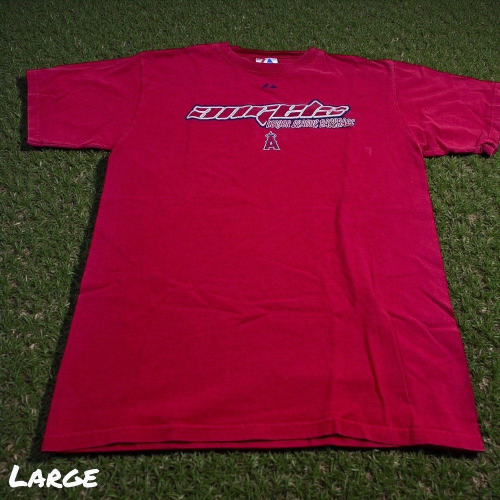 Vintage Los‎ Angeles Anaheim Angels T-Shirt XL Red Y2K American Majestic MLB Tee